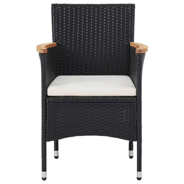 vidaXL spisebordsstole til haven 2 stk. polyrattan sort