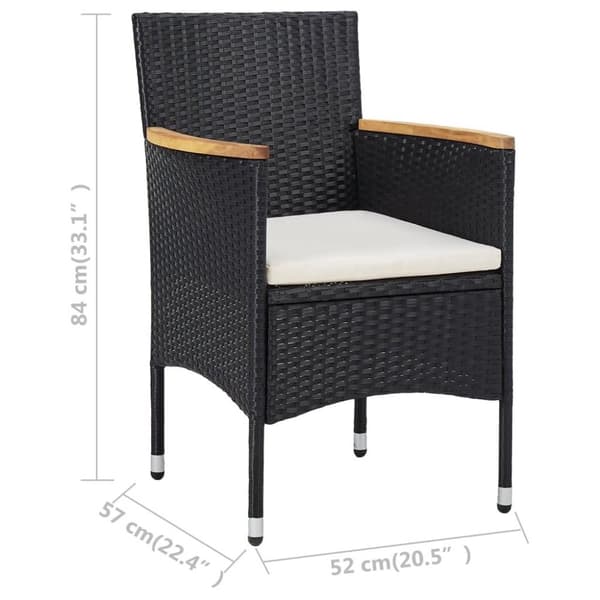 vidaXL spisebordsstole til haven 2 stk. polyrattan sort