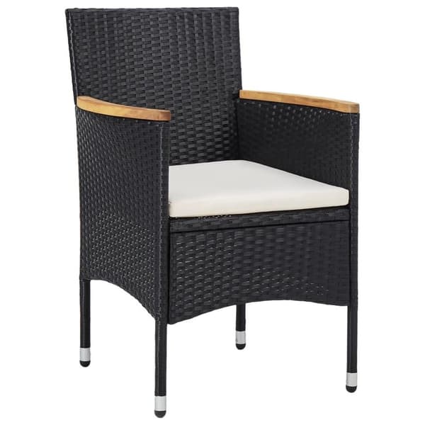 vidaXL spisebordsstole til haven 2 stk. polyrattan sort