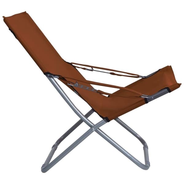 vidaXL Hopfällbara strandstolar 2 st tyg brun