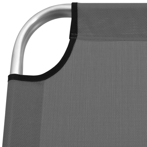 vidaXL Extra hög solstol för seniorer hopfällbar grå aluminium