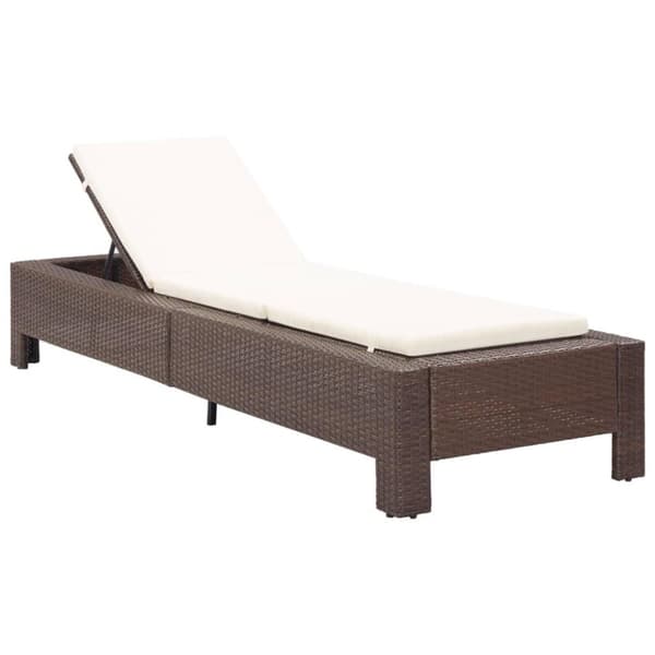 vidaXL solseng med hynde polyrattan brun