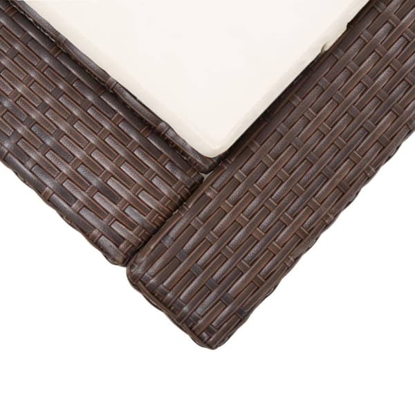 vidaXL solseng med hynde polyrattan brun