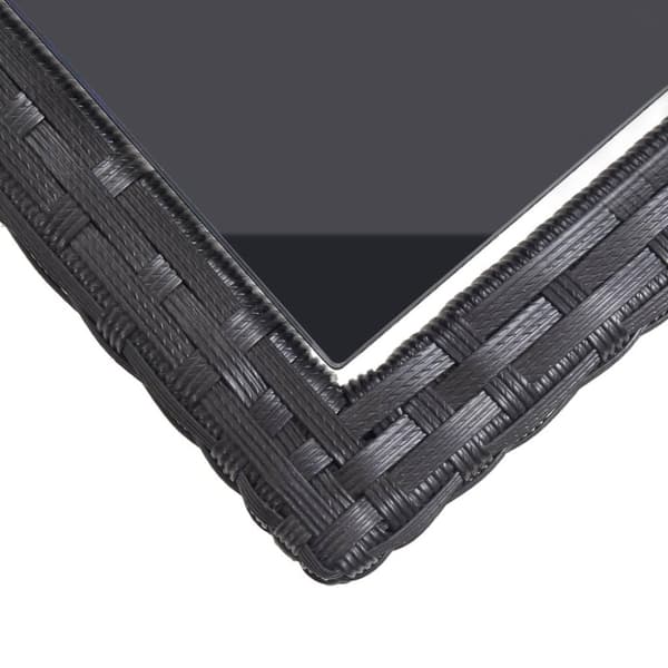 vidaXL havebord 110 x 53 x 72 cm sort glas og poliratanas