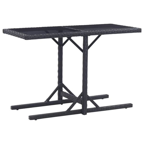 vidaXL havebord 110 x 53 x 72 cm sort glas og poliratanas