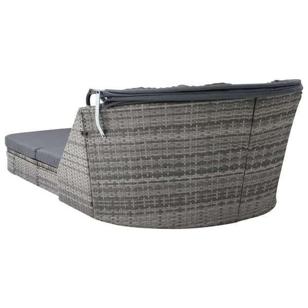 vidaXL solseng med baldakin polyrattan antracitgrå