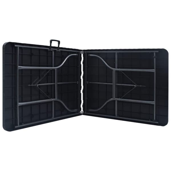 vidaXL Hopfällbart trädgårdsbord svart 180x75x72  cm HDPE konstrotting