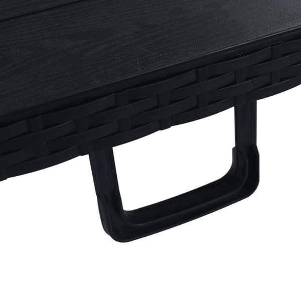 vidaXL Hopfällbart trädgårdsbord svart 180x75x72  cm HDPE konstrotting