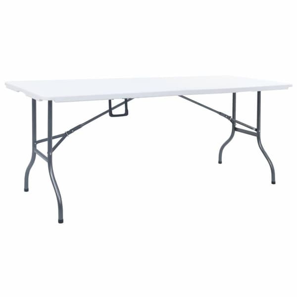 vidaXL Sammenleggbart hagebord hvit 180x72x72 cm HDPE
