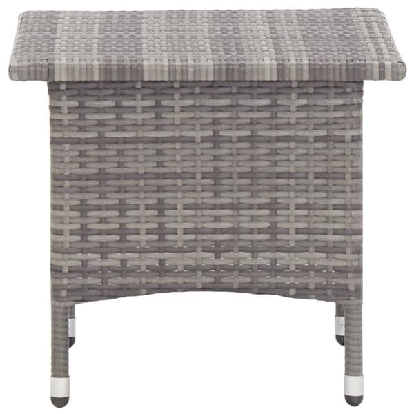 vidaXL tebord 50 x 50 x 47 cm polyrattan grå