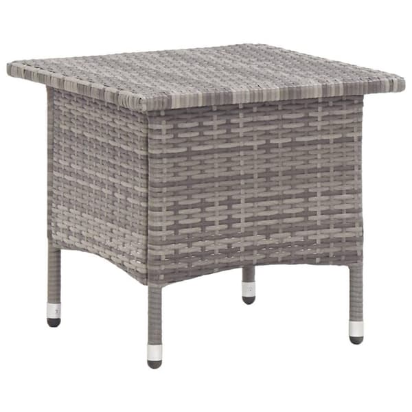 vidaXL tebord 50 x 50 x 47 cm polyrattan grå