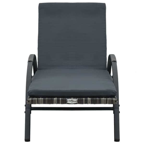 vidaXL liggestole med bord polyrattan antracitgrå