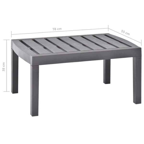 vidaXL Trädgårdsbord mocka 78x55x38 cm plast