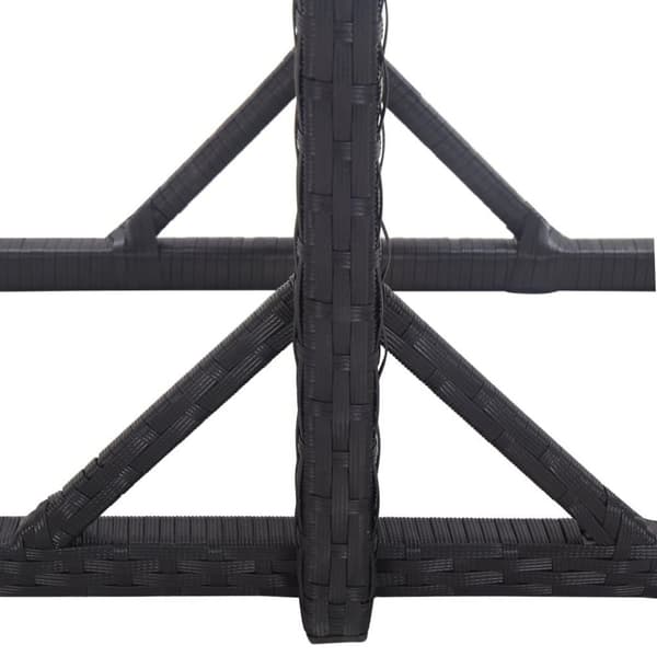 vidaXL Hagebord svart 110x53x72 cm glass og polyrotting