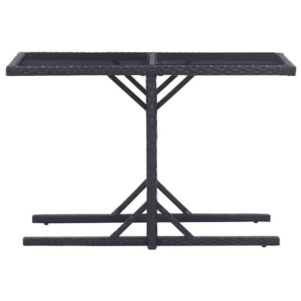 vidaXL Hagebord svart 110x53x72 cm glass og polyrotting