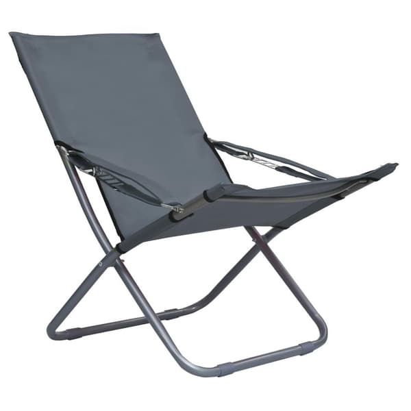 vidaXL foldbare strandstole 2 stk. stof grå