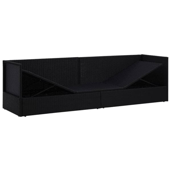 vidaXL haveseng med hynde og puder polyrattan sort