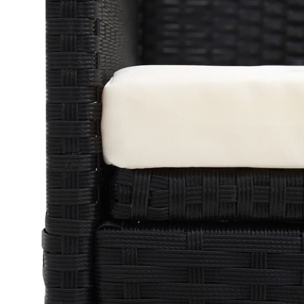 vidaXL haveseng med hynde og puder polyrattan sort