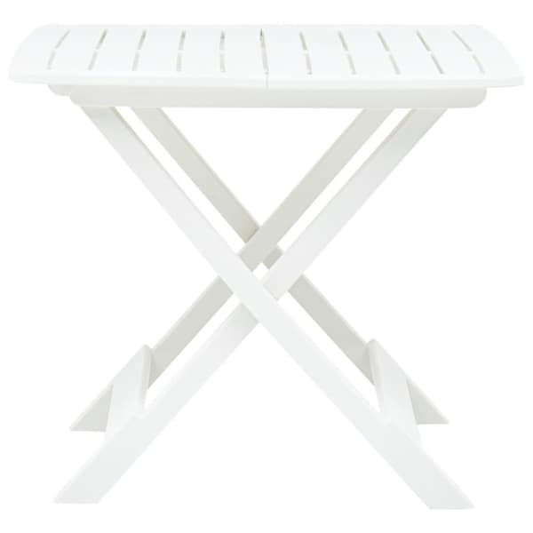 vidaXL foldbart havebord 79 x 72 x 70 cm plastik hvid