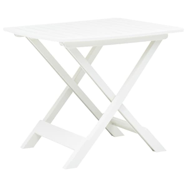 vidaXL Kokoontaittuva puutarhapöytä valkoinen 79x72x70 cm muovi