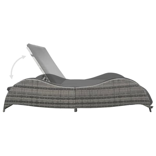 vidaXL dobbelt liggestol med hynde polyrattan antracitgrå