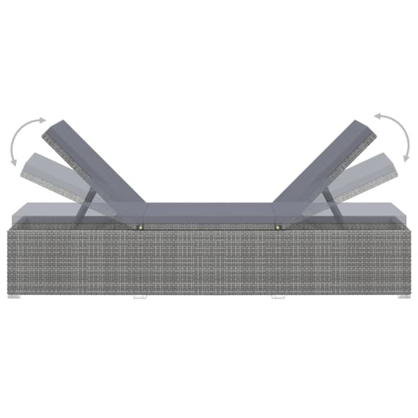 vidaXL liggestol med hynde polyrattan grå