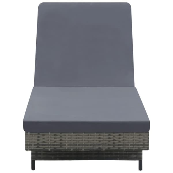 vidaXL liggestol med hjul og hynde polyrattan antracitgrå
