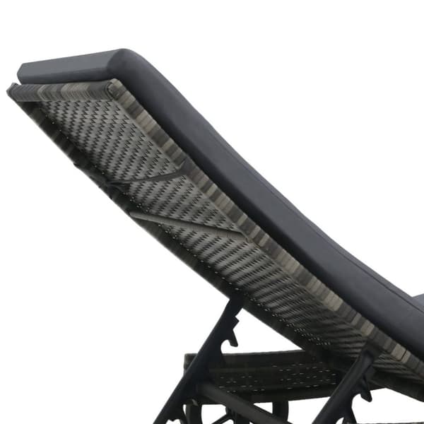 vidaXL liggestol med hjul og hynde polyrattan antracitgrå