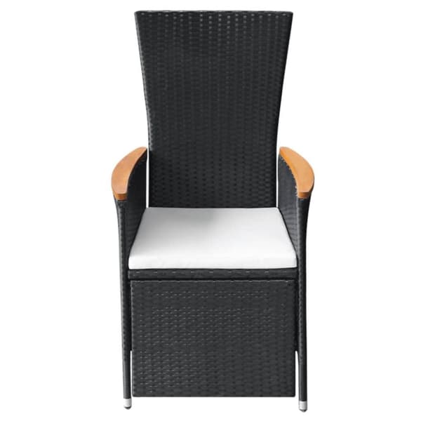 vidaXL havelænestole 2 stk. med hynder polyrattan sort