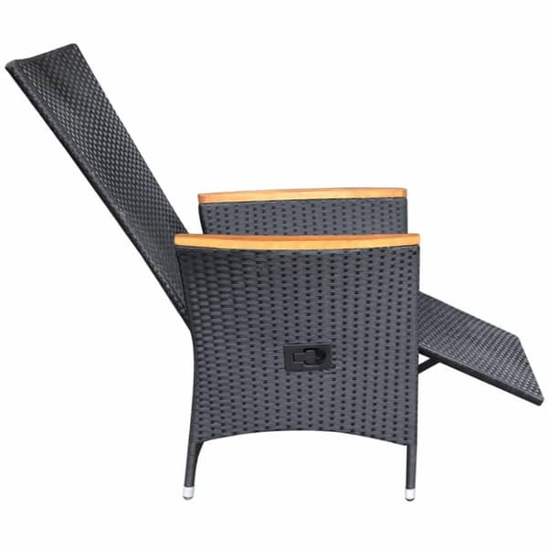 vidaXL havelænestole 2 stk. med hynder polyrattan sort