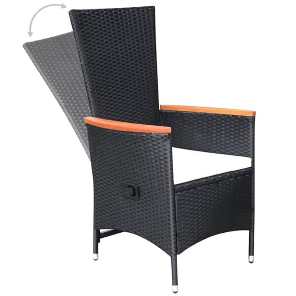 vidaXL havelænestole 2 stk. med hynder polyrattan sort