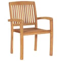 Miniatyrbilde 3 av 6: vidaXL Stablebare spisestoler til hage 2 stk heltre teak
