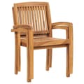 Miniatyrbilde 4 av 6: vidaXL Stablebare spisestoler til hage 2 stk heltre teak