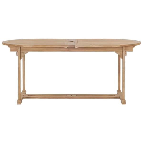 vidaXL forlængeligt havebord 180-280 x 100 x 75 cm massivt teaktræ oval