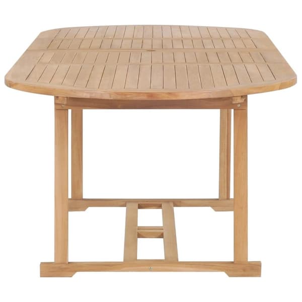 vidaXL forlængeligt havebord 180-280 x 100 x 75 cm massivt teaktræ oval