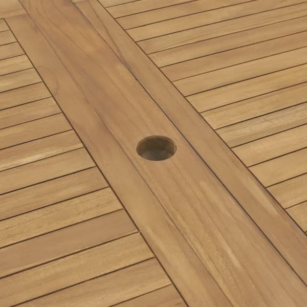 vidaXL forlængeligt havebord 180-280 x 100 x 75 cm massivt teaktræ oval