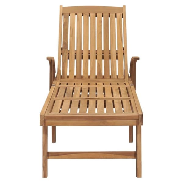 vidaXL Solsäng med bord massiv teak