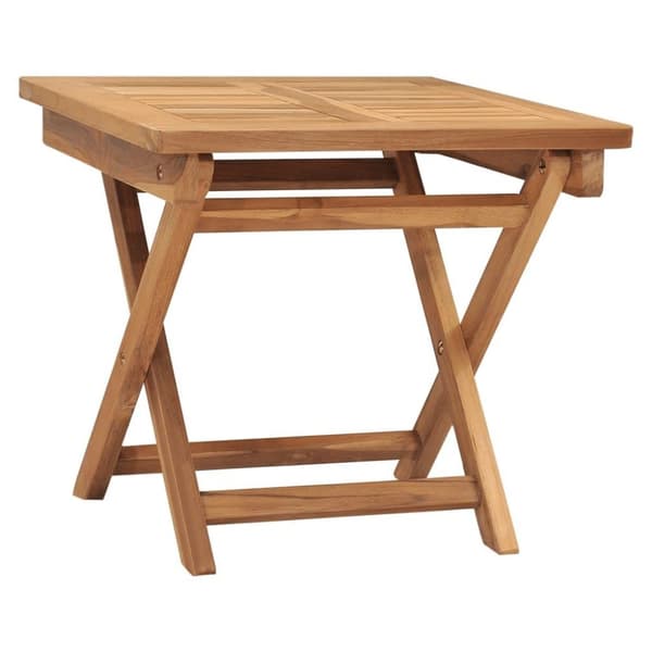 vidaXL Solsäng med bord massiv teak