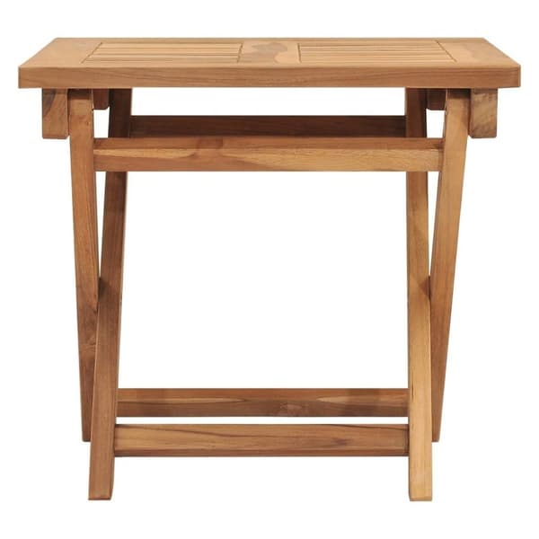 vidaXL Solsäng med bord massiv teak