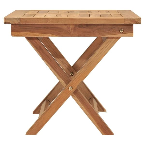 vidaXL Solsäng med bord massiv teak