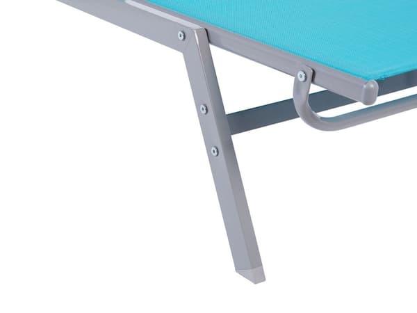 Liggestol Blå Grå Aluminium 200 cm Nonwood Solseng til Terrasse Altan Indretning Solstol med Justerbart Ryglæn Udendørs Vedligeholdelsesfri