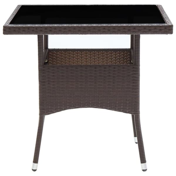 vidaXL havebord polyrattan brun