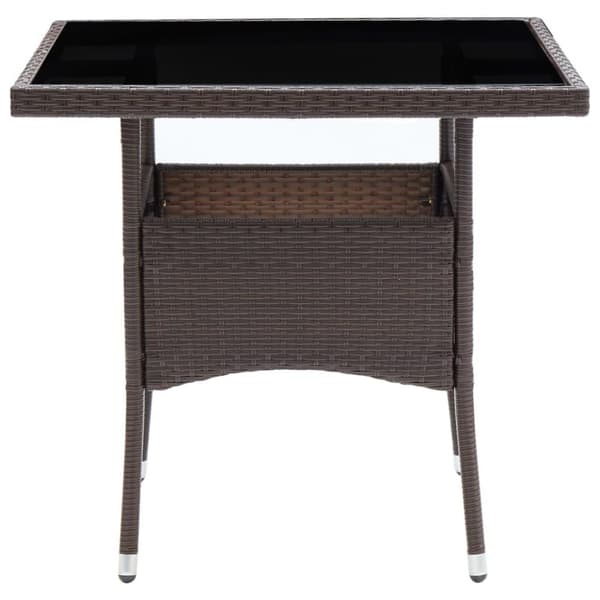 vidaXL havebord polyrattan brun