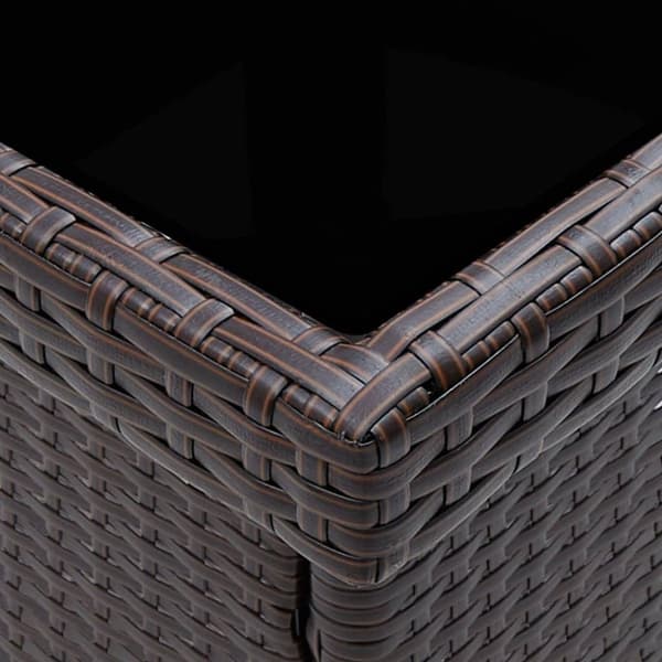 vidaXL havebord polyrattan brun