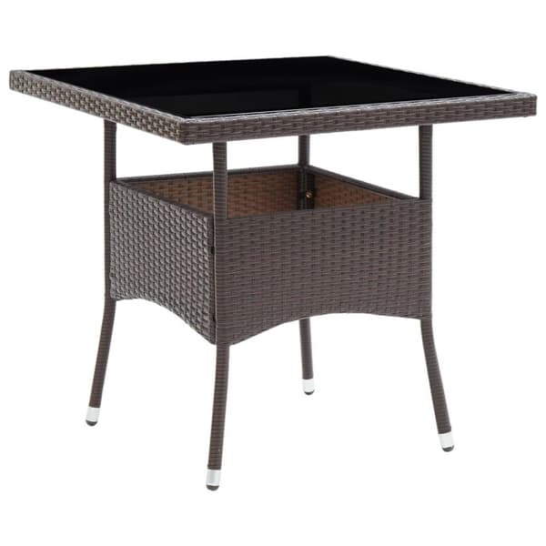 vidaXL havebord polyrattan brun