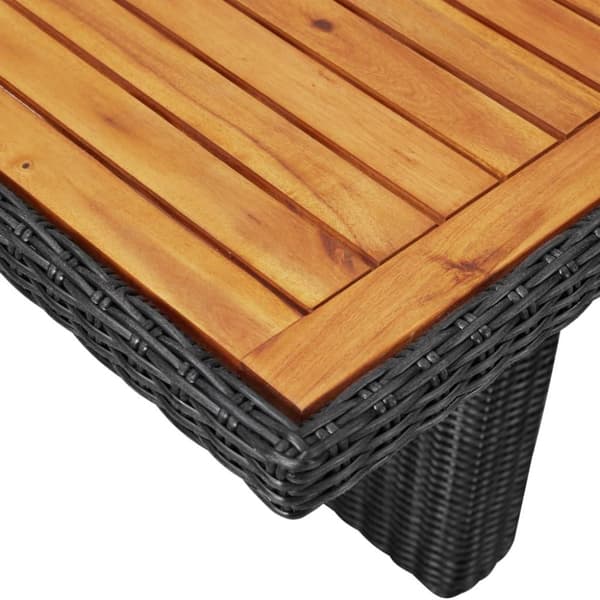 vidaXL Trädgårdsbord svart 200x100x74 cm konstrotting