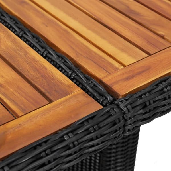 vidaXL Trädgårdsbord svart 200x100x74 cm konstrotting