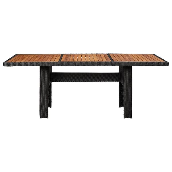 vidaXL Trädgårdsbord svart 200x100x74 cm konstrotting