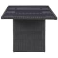 Miniatyrbillede 3 af 6: vidaXL havebord 200x100x74 cm glas og polyrattan sort
