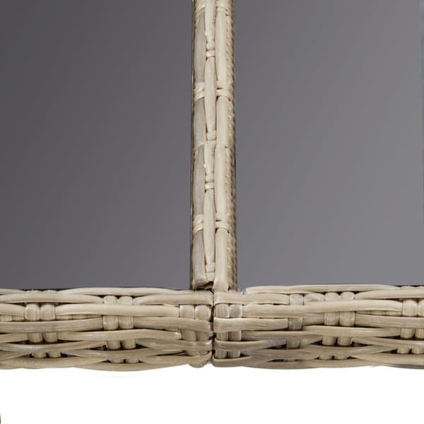 vidaXL havebord 200x100x74 cm glas og polyrattan brun
